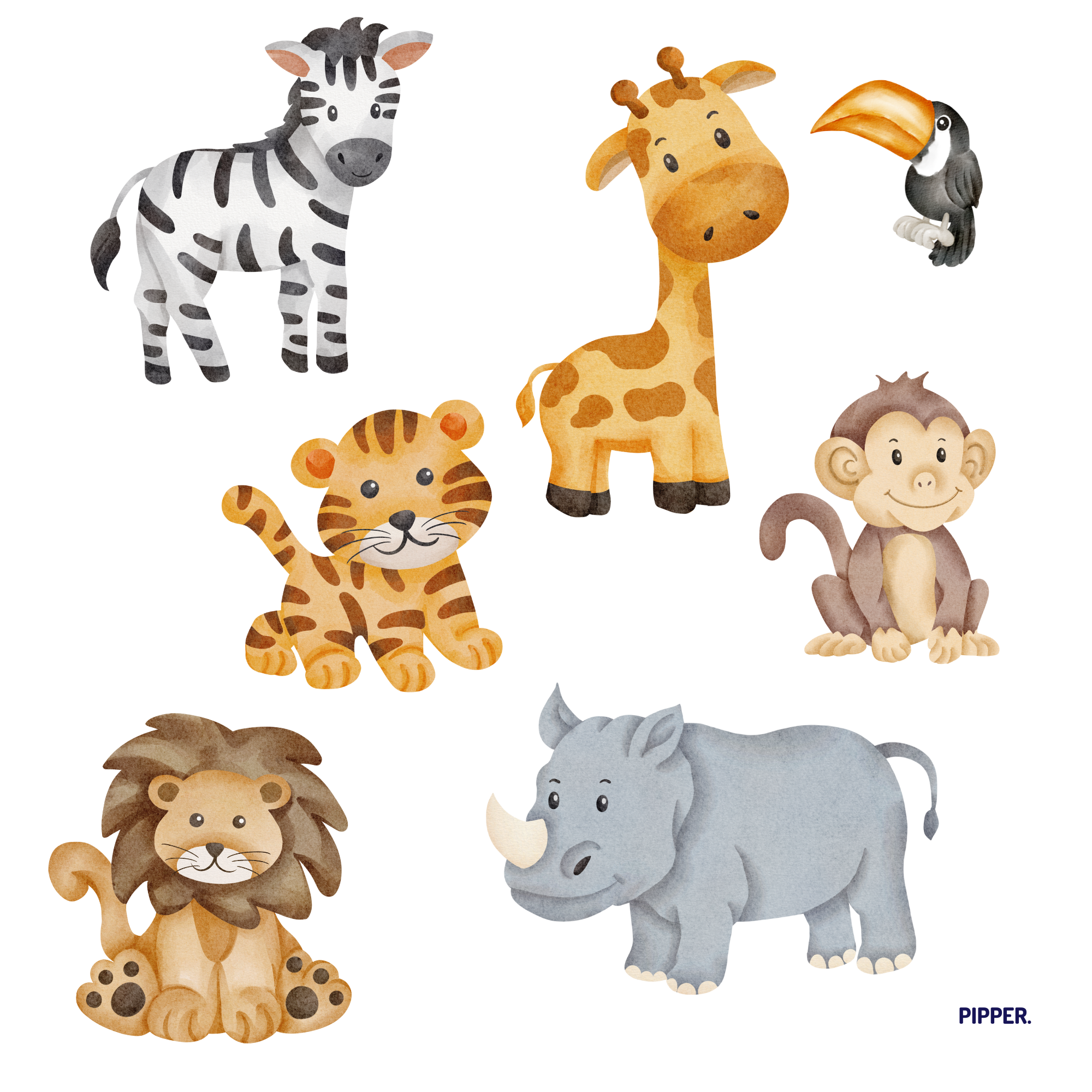 Textilní samolepka Zvířatka ze ZOO